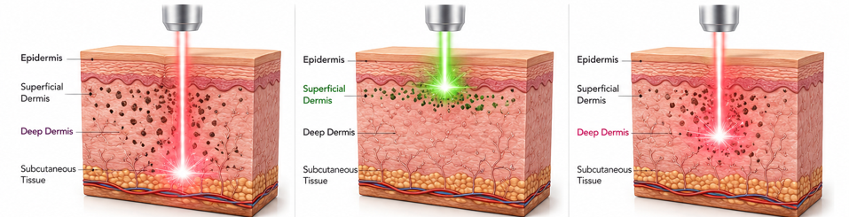 PicoWay Laser Johor Bahru (JB) | Illustration of PicoWay laser wavelengths | Lyvin Clinic JB